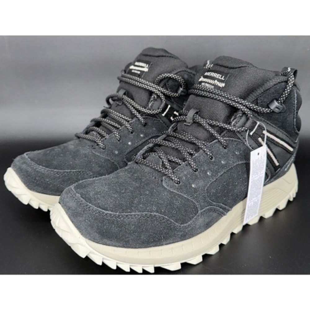 Merrell Wildwood MID Boots Womens Size 9.5 Black Suede Rubber Sole Lace Up